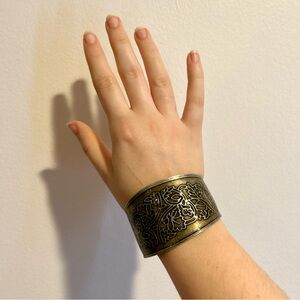 Whimsigoth bronze cuff bracelet